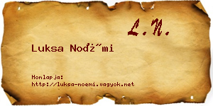 Luksa Noémi névjegykártya